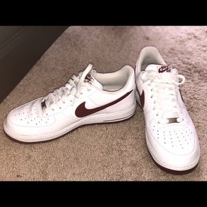 Red and white Air Force 1